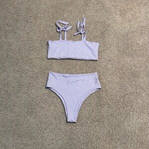 SHEIN Lavender Polka Dot Bikini Swimsuit